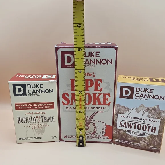 3 Duke Cannon Bar Soap Lot Pipe Smoke Buffalo Trace Sawtooth - Picture 2 of 2